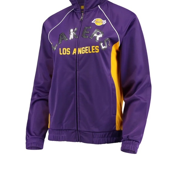 Womens G-III 4Her Carl Banks Purple/Gold LA Lakers Full-Zip Track Jacket Sz S - Picture 6 of 6